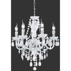 Trio Lighting Italia Lampadario Luster Attacco Piccolo E14 5x40w In Metallo Colore Cromo E Bianco R1107-01