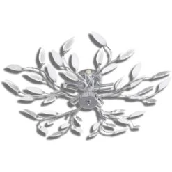 Lampada Da Soffitto Bianca Trasparente Cristalli Acrilici 5 E14 VidaXL