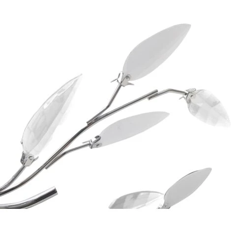 Lampada Da Soffitto Bianca Trasparente Cristalli Acrilici 5 E14 VidaXL 6 Lampada Da Soffitto Bianca Trasparente Cristalli Acrilici 5 E14 VidaXL - immagine 4
