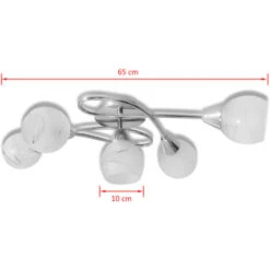 Lampada Da Soffitto Con Paralume In Vetro Per 5 Lampadine E14 VidaXL 11 Lampada Da Soffitto Con Paralume In Vetro Per 5 Lampadine E14 VidaXL -Negozio al dettaglio Paulmann 1182707 5