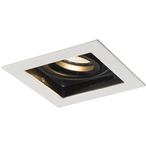 QAZQA + Faretto Da Incasso Carree - Moderno - Alluminio - Bianco - Quadrato Max. 1 X Watt 4 QAZQA + Faretto Da Incasso Carree - Moderno - Alluminio - Bianco - Quadrato Max. 1 X Watt - immagine 2