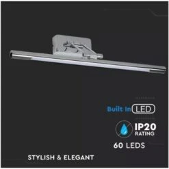Applique Lampada Led Da Parete Moderna 12W Lungehzza 640mm 4000K Con Braccio Per Specchio Bagno E Quadri SKU-213895 -Negozio al dettaglio Paulmann 12385816 4
