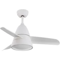 Ventilatore LED Da Soffitto Industrial Bianco 91cm Motore DC Selezionabile (Caldo-Naturale-Freddo) 165º