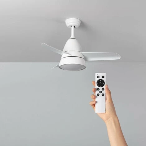 Ventilatore LED Da Soffitto Industrial Bianco 91cm Motore DC Selezionabile (Caldo-Naturale-Freddo) 165º 4 Ventilatore LED Da Soffitto Industrial Bianco 91cm Motore DC Selezionabile (Caldo-Naturale-Freddo) 165º - immagine 2