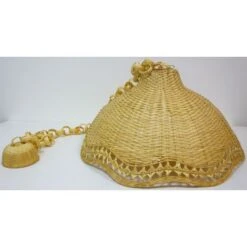 Lampadario C Lampada In Bamboo Bambù Rattan Vimini E Giunco Appendibile Per Casa Camera Salotto Cucina