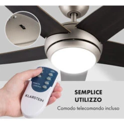 Klarstein Bolero Ventilatore A Soffitto 2in1 134cm Luce 55W Pale In Noce Telecomando -Negozio al dettaglio Paulmann 13295547 3