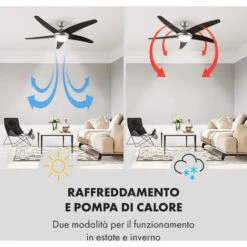 Klarstein Bolero Ventilatore A Soffitto 2in1 134cm Luce 55W Pale In Noce Telecomando -Negozio al dettaglio Paulmann 13295547 4