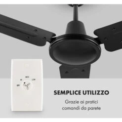 Klarstein Spin Doctor Ventilatore Da Soffitto 122cm 55W 3 Pale D'acciaio Inox Nero -Negozio al dettaglio Paulmann 13295550 3