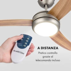 Klarstein El Paso Ventilatore E Lampadario Da Soffitto 52&quot 10.344m³/h Effetto Rovere -Negozio al dettaglio Paulmann 13296447 3