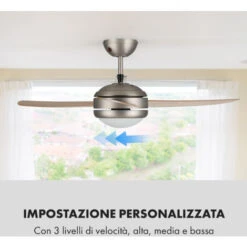 Klarstein El Paso Ventilatore E Lampadario Da Soffitto 52&quot 10.344m³/h Effetto Rovere -Negozio al dettaglio Paulmann 13296447 5