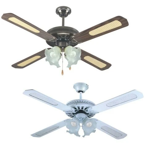 Ventilatore Da Soffitto 4 Pale 130cm Bianco Con Luce 3 Ventilatore Da Soffitto 4 Pale 130cm Bianco Con Luce
