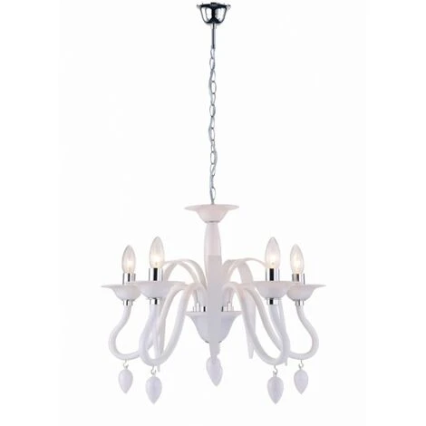 Lampadario A Sospensione Bianco Dal Design Moderno 40 Watt E14 3 Lampadario A Sospensione Bianco Dal Design Moderno 40 Watt E14