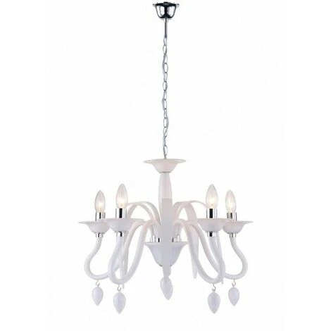 Lampadario A Sospensione Bianco Dal Design Moderno 40 Watt E14 4 Lampadario A Sospensione Bianco Dal Design Moderno 40 Watt E14 - immagine 2