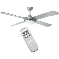 Ventilatore A Soffitto 4 Pale In Legno Con Telecomando Luce 60 W 3 Velocita DCG
