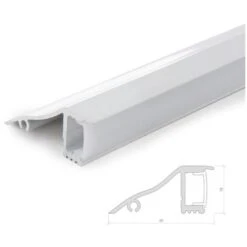 Profilo Alluminio Per Striscia LED Installazione Muri - Diffusore Latteo X 1M (SU-W001)