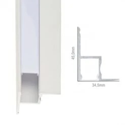Profilo Alluminio Per Striscia LED Installazione Soffitti Diffusore Latteo X 1M (SU-A4535)