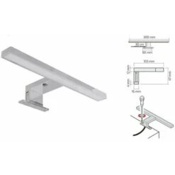 Specchio Contenitore Bagno 2 ANTE. Specchiera Armadietto A Parete + Lampada LED Cromata. -Negozio al dettaglio Paulmann 17080477 3