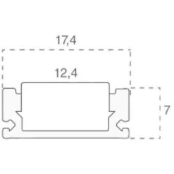 V-TAC Profilo In Alluminio Colore Silver Per Strip LED (Max L: 12,4mm) Copertura Satinata 2000 X 17,4 X 7mm -Negozio al dettaglio Paulmann 17265951 3