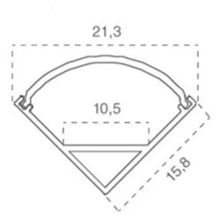 V-TAC Profilo In Alluminio Angolare Colore Bianco Per Strip LED (Max L: 10,5mm) 2000 X 15,8mm -Negozio al dettaglio Paulmann 17266033 3