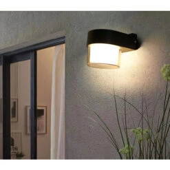 Applique LED Lampada Parete Esterno Giardino Moderno 7W Rotondo Nero Luce Calda