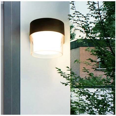 Applique LED Lampada Parete Esterno Giardino Moderno 7W Rotondo Nero Luce Calda 4 Applique LED Lampada Parete Esterno Giardino Moderno 7W Rotondo Nero Luce Calda - immagine 2