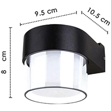 Applique LED Lampada Parete Esterno Giardino Moderno 7W Rotondo Nero Luce Calda 5 Applique LED Lampada Parete Esterno Giardino Moderno 7W Rotondo Nero Luce Calda - immagine 3