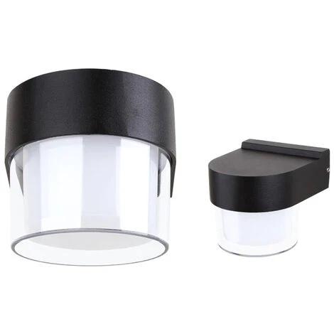 Applique LED Lampada Parete Esterno Giardino Moderno 7W Rotondo Nero Luce Calda 6 Applique LED Lampada Parete Esterno Giardino Moderno 7W Rotondo Nero Luce Calda - immagine 4