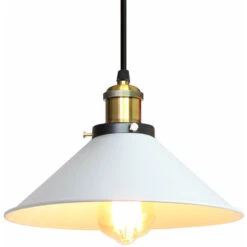 Lampadario Industriale Retrò A Sospensione Creativa Per Camera Da Letto Cafe Bar Office Bianco 220MM