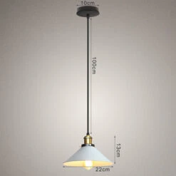 Lampadario Industriale Retrò A Sospensione Creativa Per Camera Da Letto Cafe Bar Office Bianco 220MM -Negozio al dettaglio Paulmann 19297207 5