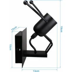 Lampada Da Parete A Forma Di Vivida Persona Creativa Moderna Plafoniera Per Bambini Per Camera Dei Bambini, Camera Da Letto, Corridoio, Ristorante, Cucina Nera -Negozio al dettaglio Paulmann 19297868 4