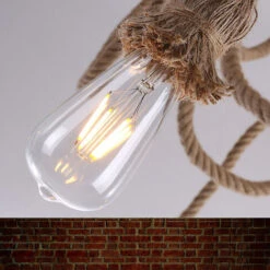 Lampadario Industriale Retrò In Corda Di Canapa Plafoniere Creative Spider Lampadari A Sospensione Per Cafe Loft Bar (8 Luci) -Negozio al dettaglio Paulmann 19300007 4