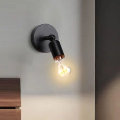 2PCS Applique Da Parete In Ferro Metallo Lampada Da Parete Regolabile Ad Angolo Applique Parete Retrò Creativo Per Bar Caffetteria Nero -Negozio al dettaglio Paulmann 19303457 4
