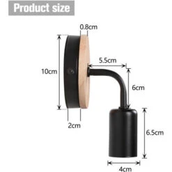 Lampada Da Parete Nera E27 Lampadario Moderno Semplicità Lampada Da Parete Led In Legno Per Camera Dei Bambini Camera Da Letto Bar Hotel (Senza Lampadina) -Negozio al dettaglio Paulmann 19303681 5