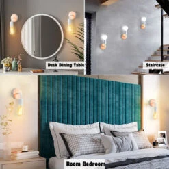 Lampada Da Parete Bianca E27 Lampadario Moderno Semplicità Lampada Da Parete Led In Legno Per Camera Dei Bambini Camera Da Letto Bar Hotel (Senza Lampadina) -Negozio al dettaglio Paulmann 19303686 2