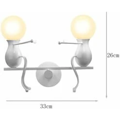 Lampada Da Parete Nordic Semplice In Ferro Battuto Creativa Lampadari A Sospensione Umanoide 2 Teste Lampadario Per Soggiorno Camera Da Letto Camera Dei Bambini Bianca -Negozio al dettaglio Paulmann 19473635 4