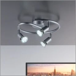 Plafoniera Con Faretti LED Da Soffitto Orientabili, Luce Calda, Include 3 Lampadine GU10 Da 3W, Lampada Moderna Da Soffitto Per Cucina, Salotto, Metallo Color Titanio, 230V IP20 -Negozio al dettaglio Paulmann 20100625 5