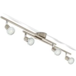 Faretti LED Da Soffitto Orientabili, Include 4 Lampadine GU10 Da 3W, Luce Calda 3000K, Plafoniera Moderna Da Soffitto Per Salotto, Cucina O Entrata, Metallo Color Nickel E Cromato 230V IP20