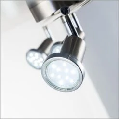 Faretti LED Da Soffitto Orientabili, Include 4 Lampadine GU10 Da 3W, Luce Calda 3000K, Plafoniera Moderna Da Soffitto Per Salotto, Cucina O Entrata, Metallo Color Nickel E Cromato 230V IP20 -Negozio al dettaglio Paulmann 20100636 3