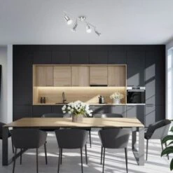 B.K.Licht Faretti LED Da Soffitto Orientabili, Include 4 Lampadine GU10 Da 2,9W 260Lm, Luce Calda 3000K, Plafoniera Moderna In Metallo, Lampada Da Soffitto Color Nickel Opaco -Negozio al dettaglio Paulmann 20100663 4