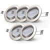 Faretti LED Ad Incasso Orientabili E Dimmerabili, Include 5 Lampadine GU10 Da 5W, Luce Calda 3000K, 400Lm, Foro Incasso à˜ 68mm, Set Da 5 Luci Da Soffitto, Metallo Color Nickel Opaco, 230V, IP23 -Negozio al dettaglio Paulmann 20100709 1
