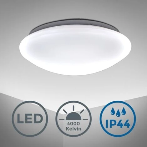 Plafoniera LED Da Soffitto, Lampada Moderna Resistente All'acqua Per L'illuminazione Da Interno, Luce Bianca, Corpo Metallo E Plastica Color Bianco, Circuito Piastrine 15W 230V IP44 5 Plafoniera LED Da Soffitto, Lampada Moderna Resistente All'acqua Per L'illuminazione Da Interno, Luce Bianca, Corpo Metallo E Plastica Color Bianco, Circuito Piastrine 15W 230V IP44 - immagine 3