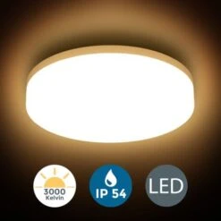 B.K.Licht Plafoniera LED, Lampadario Bagno A Luce Calda 3000K, LED Integrati 13W, 1500 Lm, Lampada Da Soffitto Resistente Agli Schizzi D’acqua IP54, Plafoniera Moderna Diametro 22cm, Plastica, 230V 9 B.K.Licht Plafoniera LED, Lampadario Bagno A Luce Calda 3000K, LED Integrati 13W, 1500 Lm, Lampada Da Soffitto Resistente Agli Schizzi D’acqua IP54, Plafoniera Moderna Diametro 22cm, Plastica, 230V -Negozio al dettaglio Paulmann 20100857 3