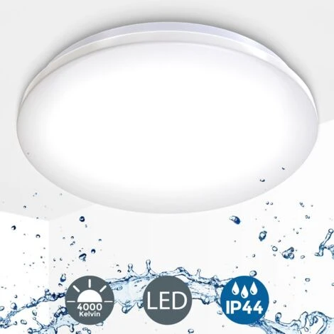 B.K.Licht Plafoniera LED, Lampada Da Soffitto O Parete Per Bagno, Luce Bianca Naturale 4000K, LED Integrati 12W, 1200Lm, Ø29cm, Resistente Agli Schizzi D’acqua IP44, Plafoniera Moderna, Plastica 230V 5 B.K.Licht Plafoniera LED, Lampada Da Soffitto O Parete Per Bagno, Luce Bianca Naturale 4000K, LED Integrati 12W, 1200Lm, Ø29cm, Resistente Agli Schizzi D’acqua IP44, Plafoniera Moderna, Plastica 230V - immagine 3