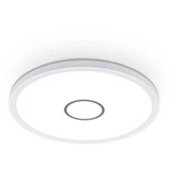 B.K.Licht Plafoniera LED Ultra Sottile, Luce Bianca Naturale 4000K, 2400 Lm, LED Integrati 18W, Alta 2.8cm, Diametro 29.3cm, Lampada Da Soffitto Moderna Salotto O Sala Da Pranzo, Plastica IP20 230V