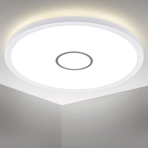 B.K.Licht Plafoniera LED Ultra Sottile, Luce Bianca Naturale 4000K, 2400 Lm, LED Integrati 18W, Alta 2.8cm, Diametro 29.3cm, Lampada Da Soffitto Moderna Salotto O Sala Da Pranzo, Plastica IP20 230V 5 B.K.Licht Plafoniera LED Ultra Sottile, Luce Bianca Naturale 4000K, 2400 Lm, LED Integrati 18W, Alta 2.8cm, Diametro 29.3cm, Lampada Da Soffitto Moderna Salotto O Sala Da Pranzo, Plastica IP20 230V - immagine 3