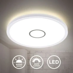 B.K.Licht Plafoniera LED Ultra Sottile, Luce Bianca Naturale 4000K, 2400 Lm, LED Integrati 18W, Alta 2.8cm, Diametro 29.3cm, Lampada Da Soffitto Moderna Salotto O Sala Da Pranzo, Plastica IP20 230V 10 B.K.Licht Plafoniera LED Ultra Sottile, Luce Bianca Naturale 4000K, 2400 Lm, LED Integrati 18W, Alta 2.8cm, Diametro 29.3cm, Lampada Da Soffitto Moderna Salotto O Sala Da Pranzo, Plastica IP20 230V -Negozio al dettaglio Paulmann 20100960 4