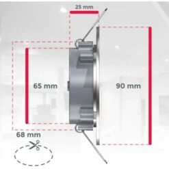 Faretti LED Da Incasso Ultrapiatti IP44, LED Integrati 5W, Diametro Foro 68mm, Faretti Per Bagno Ultrasottili Da Soffitto, Luce Calda 3000K, 460Lm, Set Da 6, Rotondi, Plastica Color Nichel Opaco 230V -Negozio al dettaglio Paulmann 20101074 5