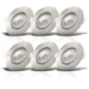 B.K.Licht Faretti LED Da Incasso Ultrapiatti Orientabili, LED Integrati 4,9W, Foro Ø68mm, Luce Calda 3000K, 480Lm, Set Di 6 Faretti Da Soffitto Rotondi, Plastica Color Nichel Opaco 230V IP23 -Negozio al dettaglio Paulmann 20101077 1