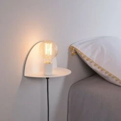 Lampada A Parete Shelfie - Applique - Con Mensola, Porta Oggetti - Per Soggiorno, Camera - Bianco In Metallo, 30 X 15 X 15 Cm, 1 X E27, Max 100W -Negozio al dettaglio Paulmann 20211950 5