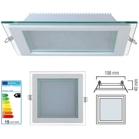 Faretto Led 18W Pannello Vetro Incasso Quadrato Luce Fredda 6400k 3 Faretto Led 18W Pannello Vetro Incasso Quadrato Luce Fredda 6400k